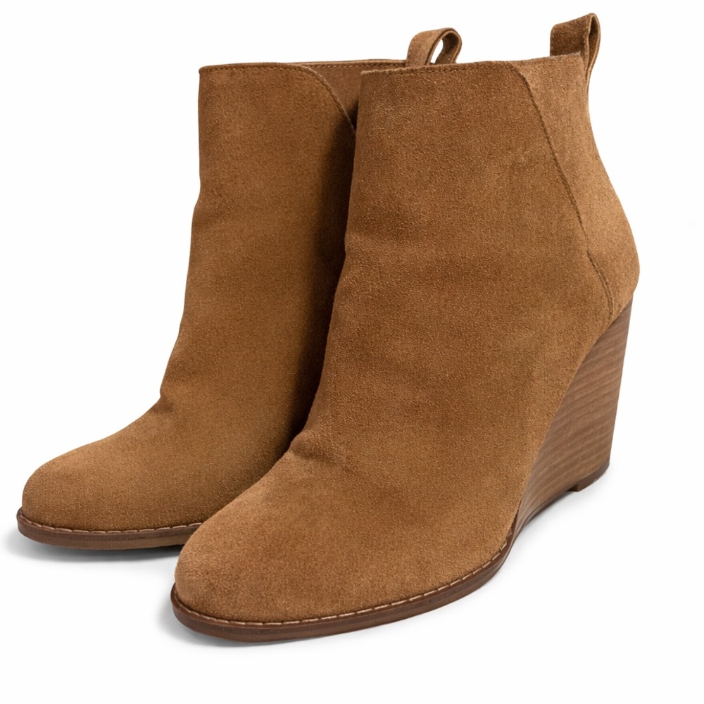 Lucky Brand Women's Tan Suede Wedge Ankle Boots